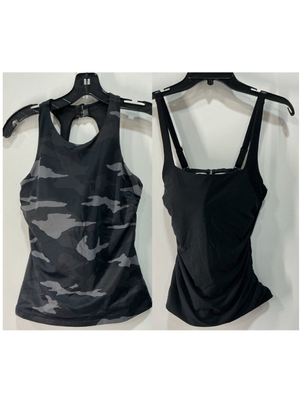 Athleta Freestyle Camo Tankini Swim Top Athleta Aqualuxe Black Top 32 B-C